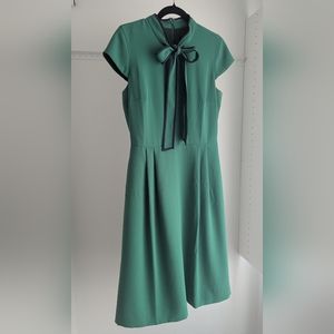 J. Crew | 365 Crêpe Green Dress with Navy